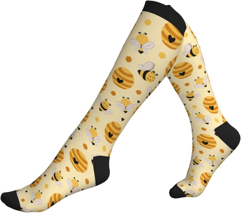 Figtihw Tie Dye Compression Socks Knee High Support Socks For Women Men Running Athletic Hiking - Image 2